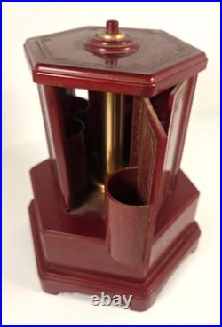 Vtg Swiss Harmony Roundelay Music Box Lipstick Cigarette Vanity Carousel 30s-40s