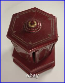 Vtg Swiss Harmony Roundelay Music Box Lipstick Cigarette Vanity Carousel 30s-40s