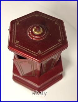 Vtg Swiss Harmony Roundelay Music Box Lipstick Cigarette Vanity Carousel 30s-40s