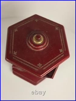 Vtg Swiss Harmony Roundelay Music Box Lipstick Cigarette Vanity Carousel 30s-40s