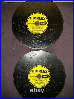 Vtg. Swiss Thorens Disc Walnut Music Box AD30W 12 Discs Sounds Great