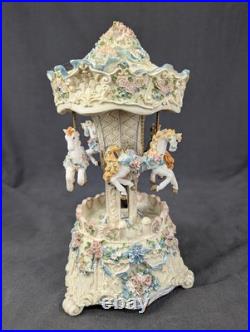 Vtg The San Francisco Music Box Co Carousel Horse Musical Decor Revolving