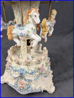 Vtg The San Francisco Music Box Co Carousel Horse Musical Decor Revolving