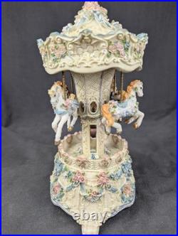 Vtg The San Francisco Music Box Co Carousel Horse Musical Decor Revolving
