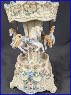 Vtg The San Francisco Music Box Co Carousel Horse Musical Decor Revolving