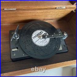 Vtg Thorens Disc Music Box Switzerland Plays Rare Swiss with 10 disks