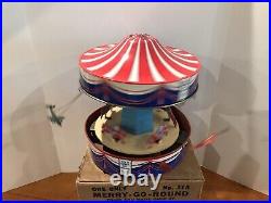 WOLVERINE NO. 31 31A MERRY-GO-ROUND MUSICAL CAROUSEL TIN WIND UP LITHO withbox