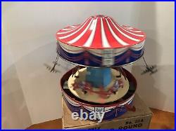 WOLVERINE NO. 31 31A MERRY-GO-ROUND MUSICAL CAROUSEL TIN WIND UP LITHO withbox