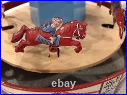 WOLVERINE NO. 31 31A MERRY-GO-ROUND MUSICAL CAROUSEL TIN WIND UP LITHO withbox