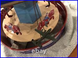 WOLVERINE NO. 31 31A MERRY-GO-ROUND MUSICAL CAROUSEL TIN WIND UP LITHO withbox