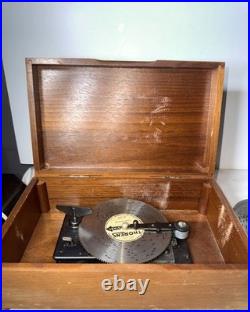 WORKING Thorens Swiss Music Box Wood Case Vintage 11 Discs Included Collectible