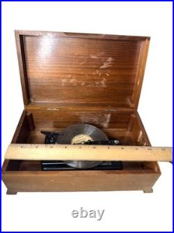 WORKING Thorens Swiss Music Box Wood Case Vintage 11 Discs Included Collectible
