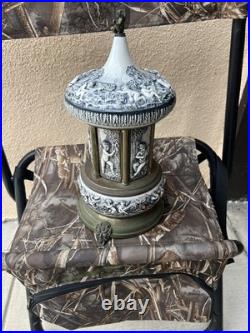 WORKING Vintage Reuge Capodimonte-Style Cherub Cigarette & Lipstick Carousel