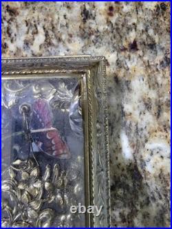 WORKING Vintage Westland Music Jewelry Box Butterfly Moving Wings Beveled Glass