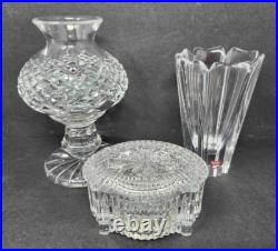 Waterford Crystal Alana Hurricane Lamp, Cats Music Box, Orrefors Vase Waterford Crystal Alana Hurricane Lamp, Cats Music Box, Orrefors Vase