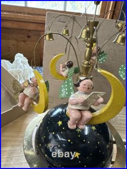 Wendt and Kuhn Angel Globe Music Box Erzgebirge Wood Germany Wendt and Kuhn Angel Globe Music Box Erzgebirge Wood Germany