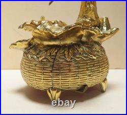 Westland Gold Metal Windup Music Box Hummingbird Figure with Automation Wings Move