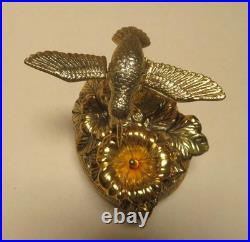 Westland Gold Metal Windup Music Box Hummingbird Figure with Automation Wings Move