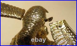 Westland Gold Metal Windup Music Box Hummingbird Figure with Automation Wings Move