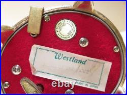 Westland Gold Metal Windup Music Box Hummingbird Figure with Automation Wings Move
