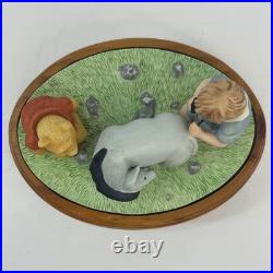 Winnie the Pooh Piglet Eeyore Music Box Wooden Base I have my friends WORKS