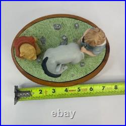 Winnie the Pooh Piglet Eeyore Music Box Wooden Base I have my friends WORKS