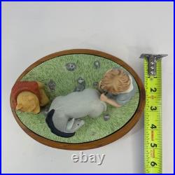 Winnie the Pooh Piglet Eeyore Music Box Wooden Base I have my friends WORKS
