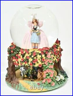 Wizard of Oz Dorothy Glinda Snow Globe Music Box Revolving Scarecrow Tin Man