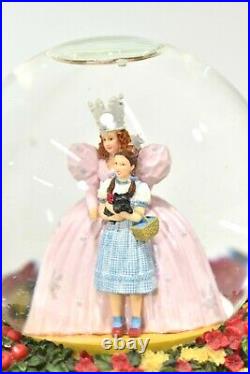 Wizard of Oz Dorothy Glinda Snow Globe Music Box Revolving Scarecrow Tin Man
