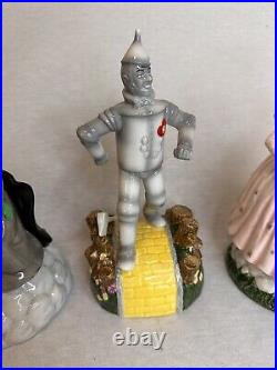 Wizard of Oz Musical Figurine Set Of 5 Tin Man Scarecrow, Witch, Glenda, Lion