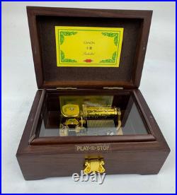 Wooden Music Box with 30 Note Metal Movement Mechanism Musical Box Gift (Canon)