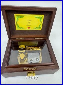 Wooden Music Box with 30 Note Metal Movement Mechanism Musical Box Gift (Canon)