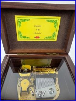 Wooden Music Box with 30 Note Metal Movement Mechanism Musical Box Gift (Canon)